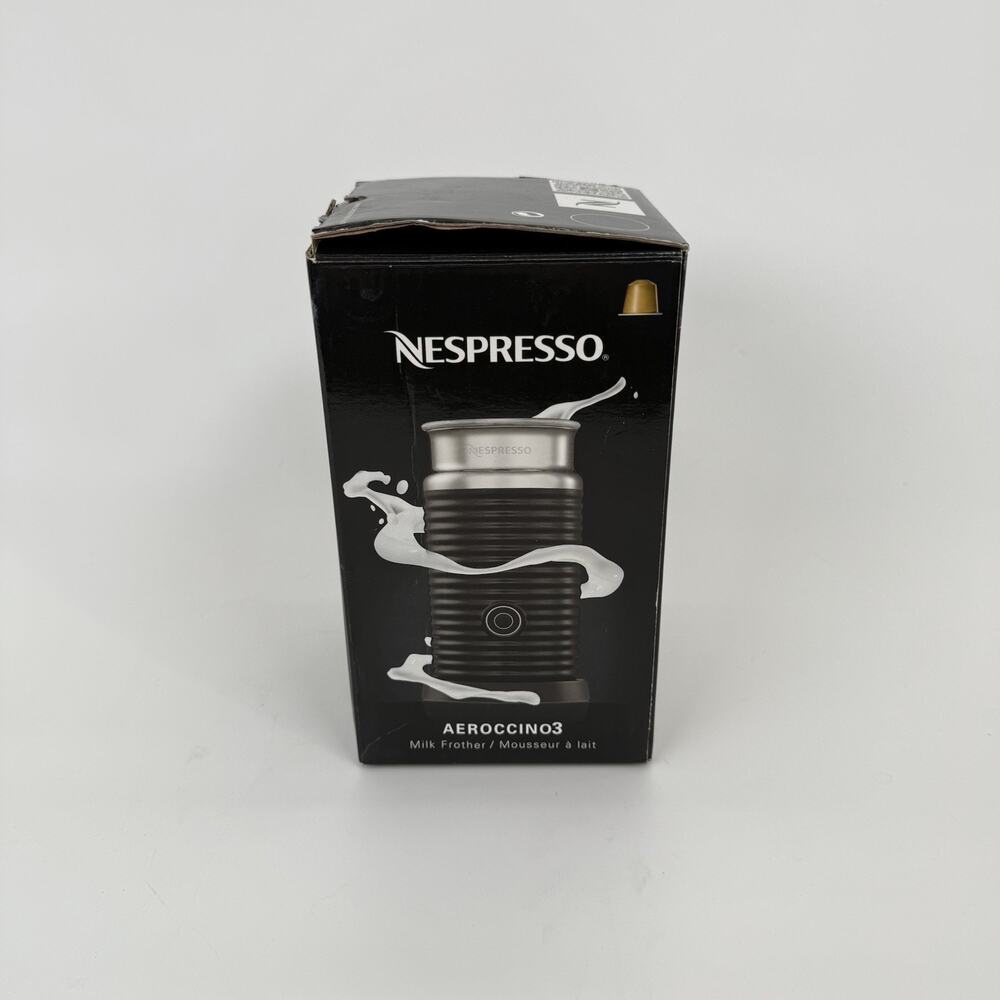 Nespresso Aeroccino 3 Hot & Cold Electric Milk Frother - Black/Steel - In Box